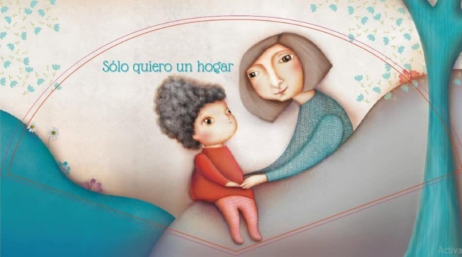 Ilustración de una madre abrazando a un niño